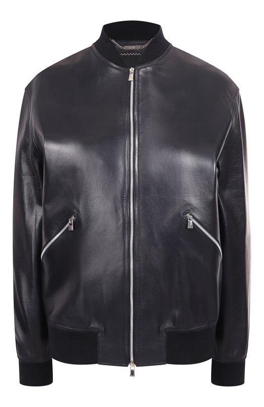 Кожаный бомбер Kiton D59674K0920F01 Синий D59674K0920F01