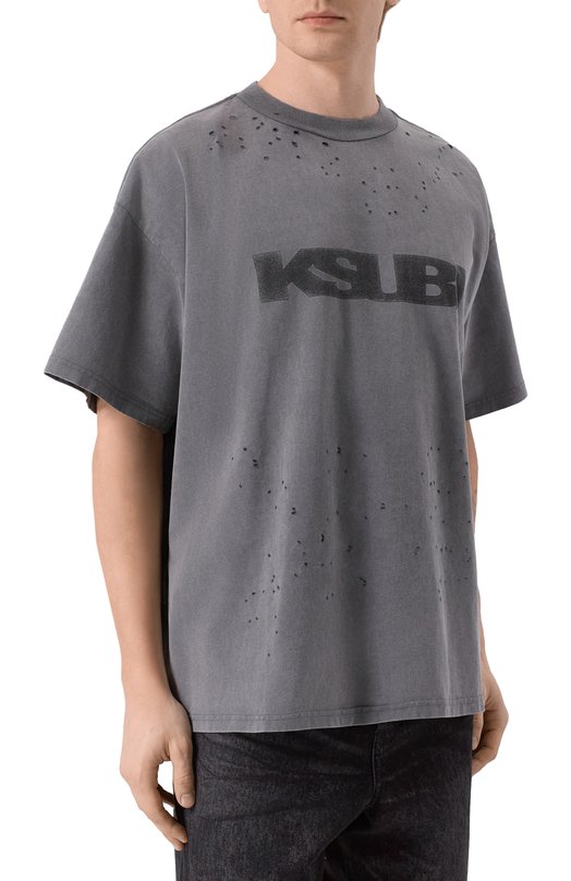 Хлопковая футболка Ksubi MPF25TE025 Серый  MPF25TE025 Фото 3