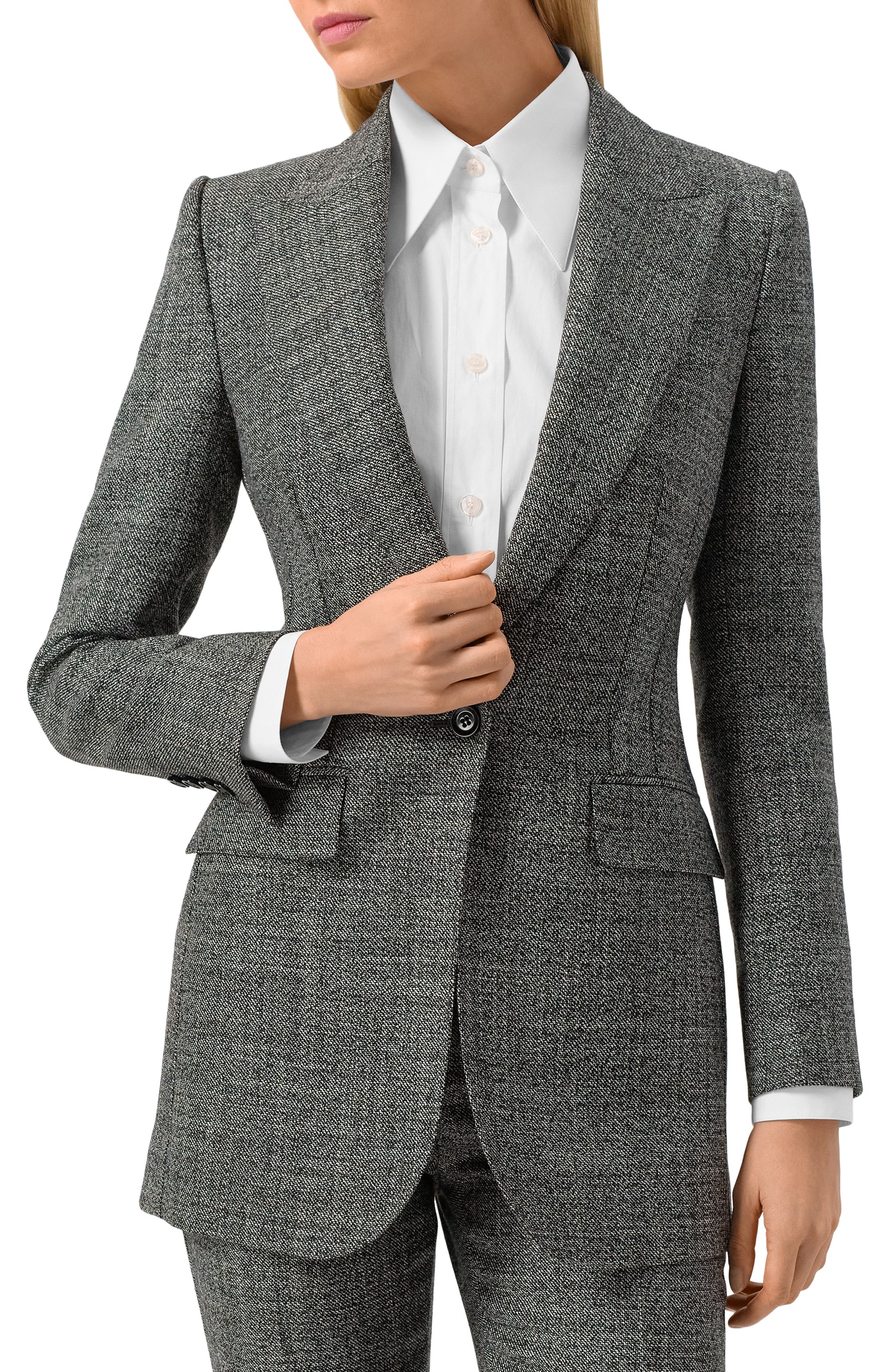 Шерстяной жакет DOLCE & GABBANA серого цвета по цене 296000 руб., арт. F29ZTT/FM2G4, фото 3 Шерстяной жакет DOLCE & GABBANA, арт. F29ZTT/FM2G4, фото 3