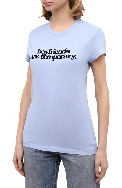 Хлопковая футболка OFF-WHITE голубого цвета по цене 27450 руб., арт. 0WAA040F20JER0023610, фото 3 Хлопковая футболка OFF-WHITE, арт. 0WAA040F20JER0023610, фото 3