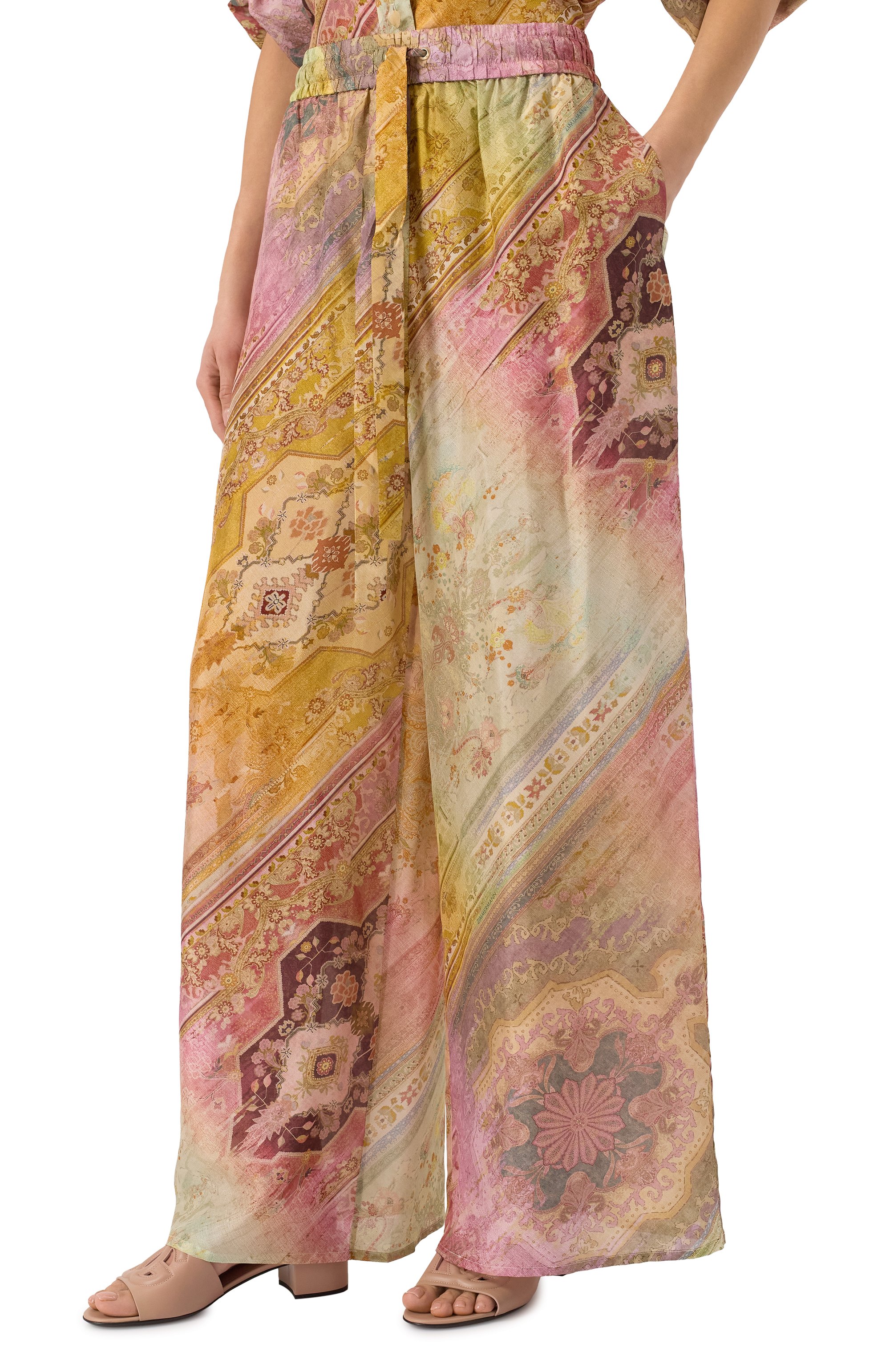 Шелковые брюки ZIMMERMANN разноцветного цвета по цене 105000 руб., арт. 0679PRS253, фото 3 Шелковые брюки ZIMMERMANN, арт. 0679PRS253, фото 3