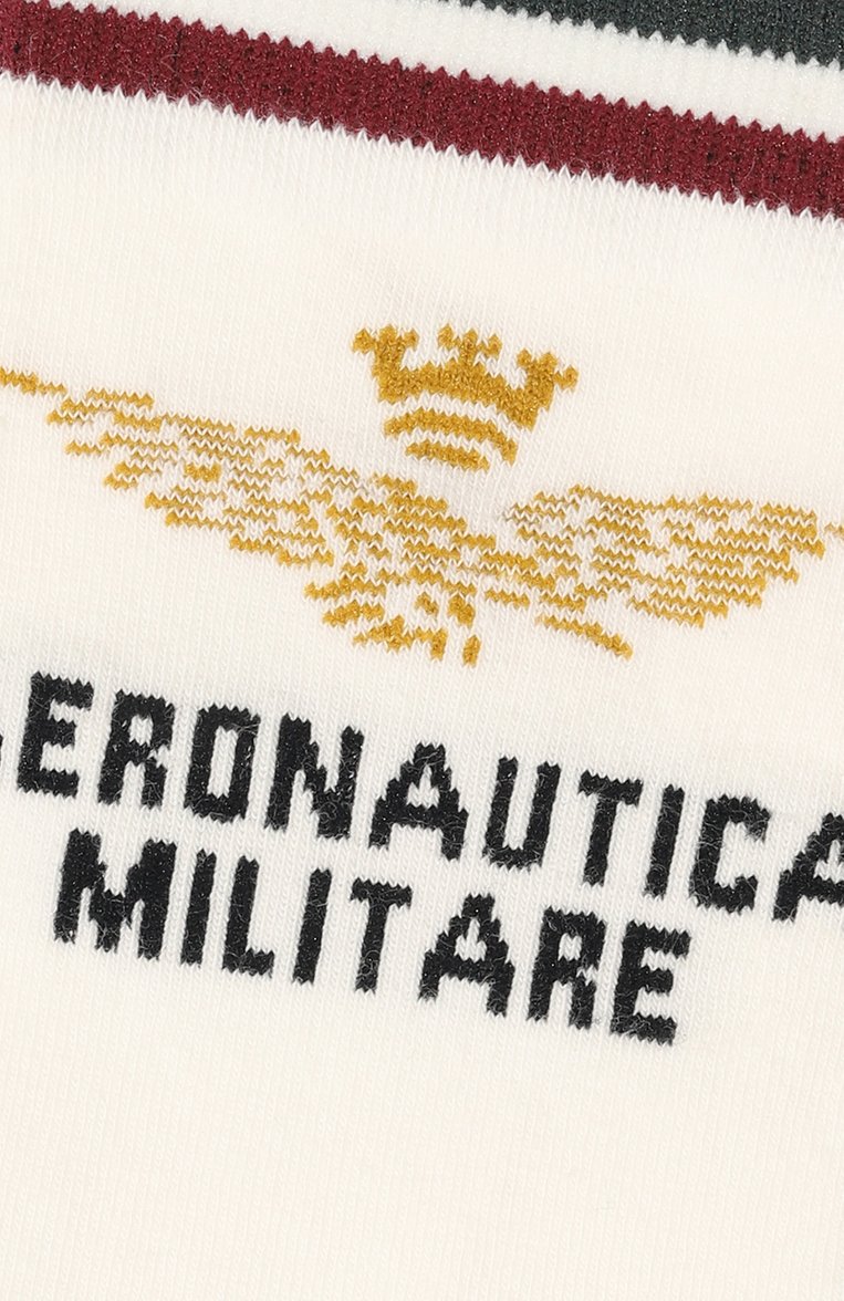 Мужские хлопковые носки AERONAUTICA MILITARE белого цвета, арт. CZ012L499 | Фото 2 (Материал сплава: Проставлено; Материал внешний: Хлопок, Синтетический материал; Нос: Не проставлено; Кросс-КТ: бельё)