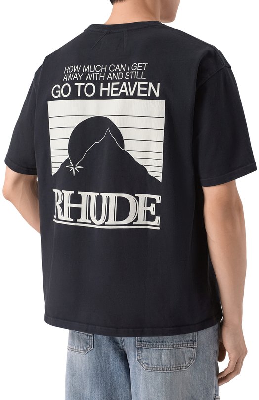 Хлопковая футболка Rhude RHPS26TT07012 Чёрный  RHPS26TT07012 Фото 4
