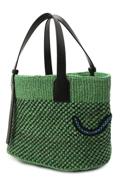 Сумка basket loewe x paula's ibiza LOEWE зеленого цвета по цене 83650 руб., арт. A223T82X01, фото 3 Сумка basket loewe x paula's ibiza LOEWE, арт. A223T82X01, фото 3