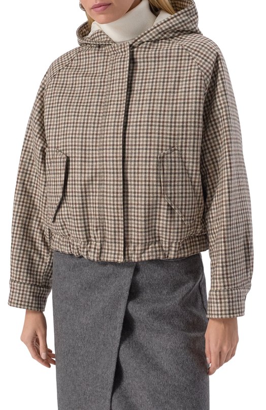 Шерстяной бомбер Brunello Cucinelli MG5237690P Бежевый  MG5237690P Фото 3