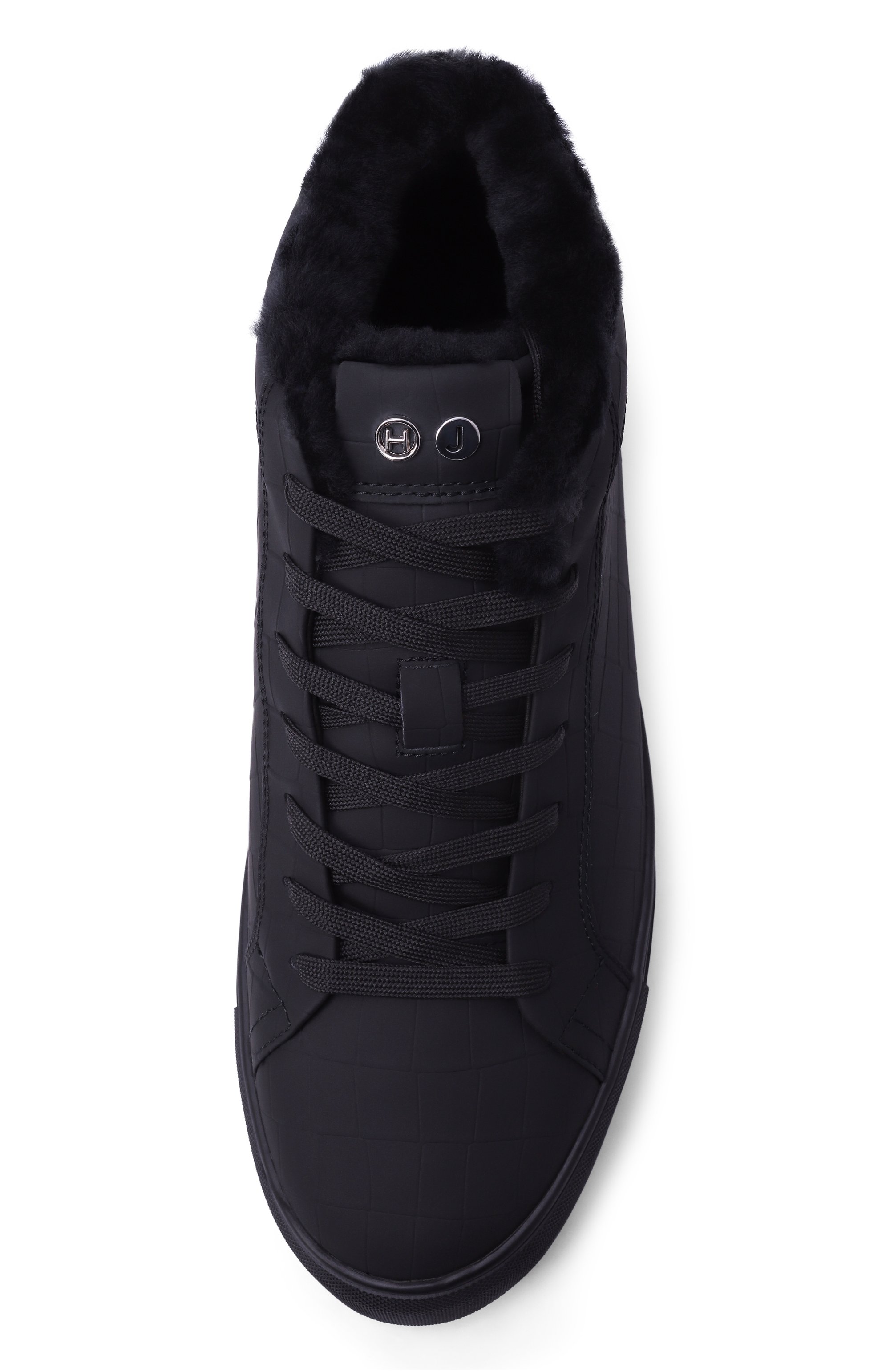 Кожаные кеды HIDE AND JACK черного цвета по цене 28500 руб., арт. EIBKHMBLKBLK-MTB, фото 6 Кожаные кеды HIDE AND JACK, арт. EIBKHMBLKBLK-MTB, фото 6