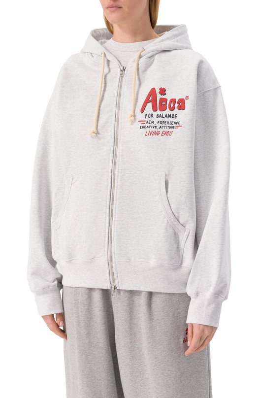 Хлопковая толстовка AECA WHITE AWCMSSBETSZOV004C0.LIGHT GREY (M) Серый  AWCMSSBETSZOV004C0.LIGHT GREY (M) Фото 3