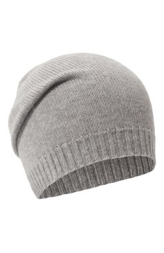 Женская кашемировая шапка COLOMBO светло-серого цвета, арт. CL00119/2-26KI | Фото 1 (Материал: Текстиль, Кашемир, Шерсть; Материал сплава: Проставлено; Нос: Не проставлено)