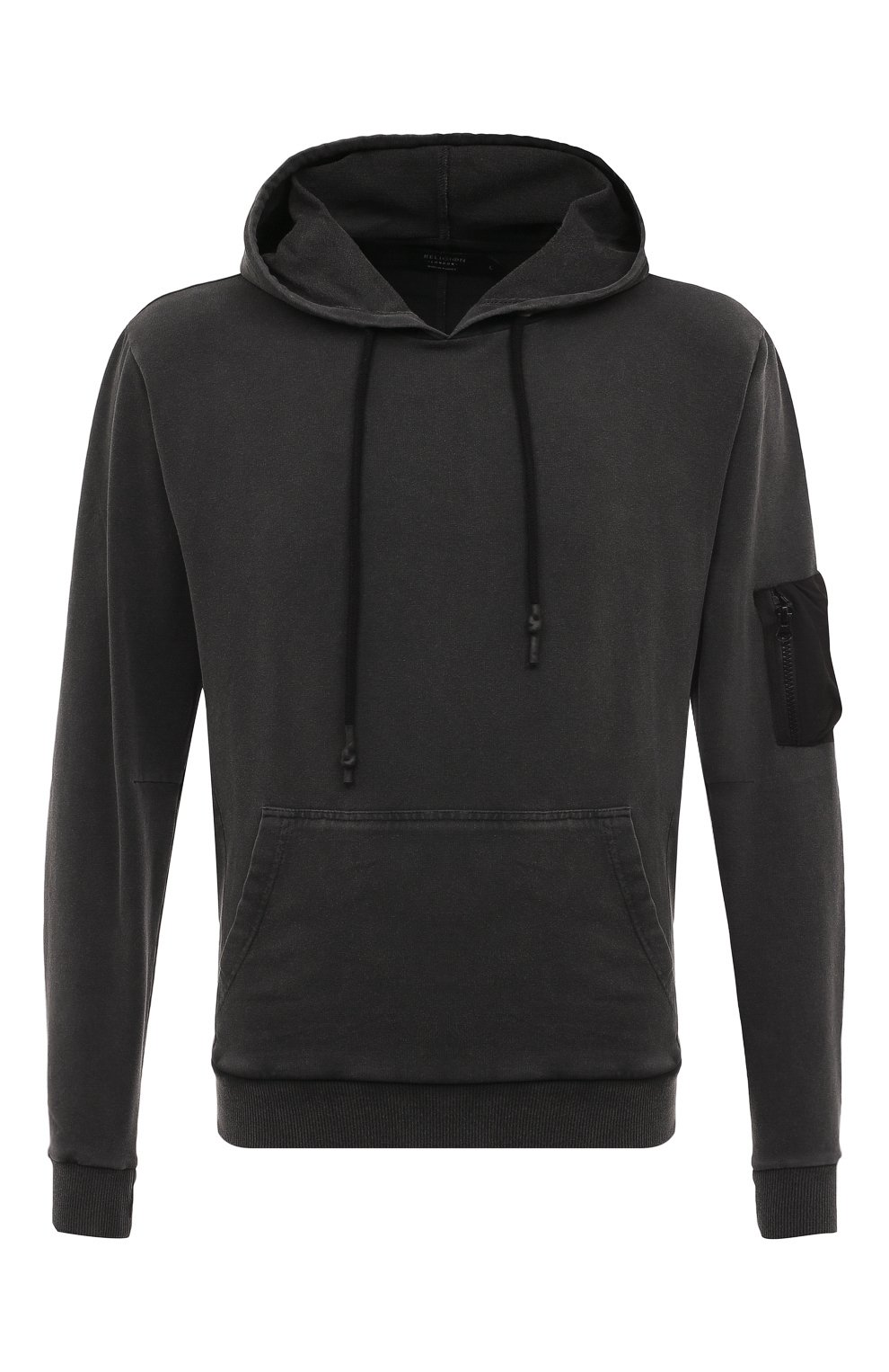 Хлопковое худи RELIGION серого цвета по цене 9555 руб., арт. 12TREW28, фото 1 Хлопковое худи RELIGION, арт. 12TREW28, фото 1