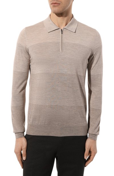 Поло из шерсти и шелка ZILLI бежевого цвета по цене 106500 руб., арт. KZP001M0230VZGS00, фото 3 Поло из шерсти и шелка ZILLI, арт. KZP001M0230VZGS00, фото 3