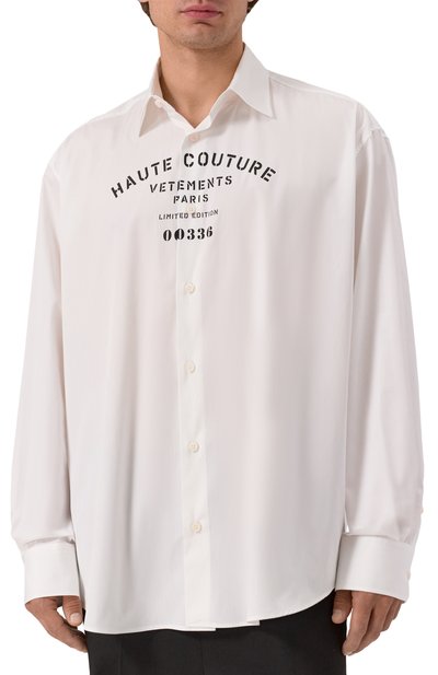 Хлопковая рубашка VETEMENTS, арт. UA53SH450W/1001 P0PLIN, фото 3