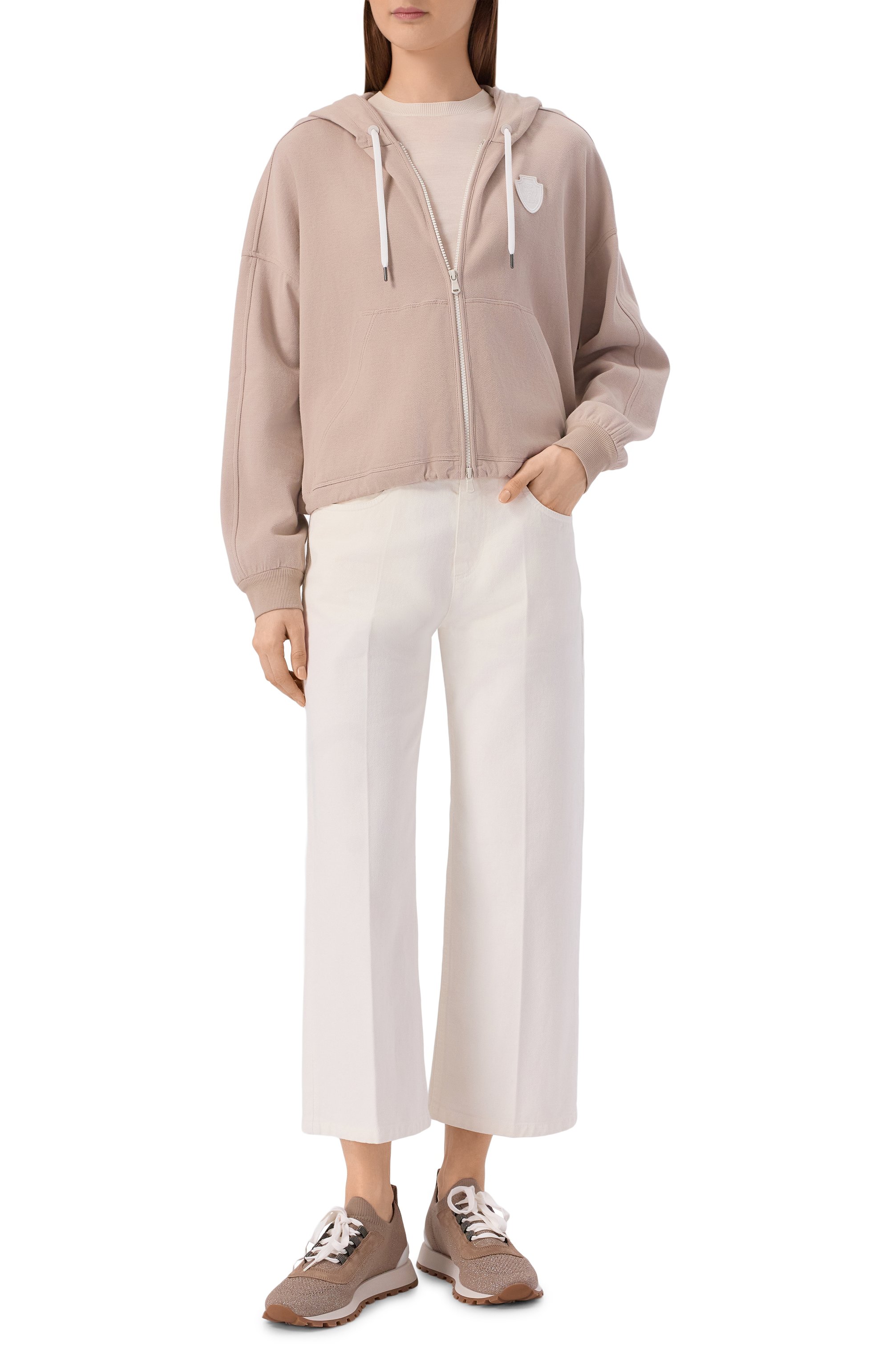 Хлопковая толстовка BRUNELLO CUCINELLI бежевого цвета по цене 161000 руб., арт. MG927VT406, фото 2 Хлопковая толстовка BRUNELLO CUCINELLI, арт. MG927VT406, фото 2