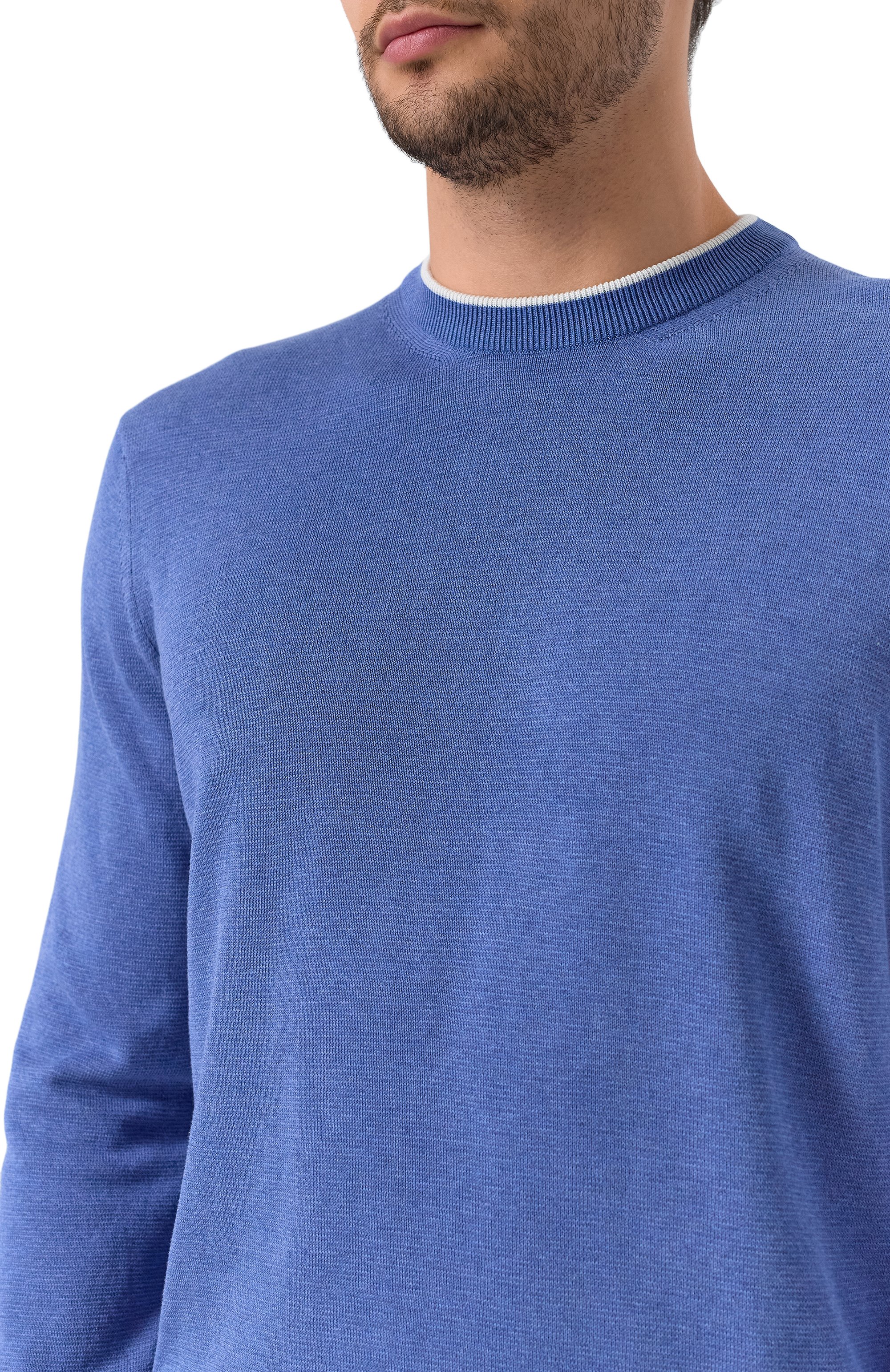 Джемпер из шелка и хлопка PAUL&SHARK синего цвета по цене 57400 руб., арт. 25411509, фото 5 Джемпер из шелка и хлопка PAUL&SHARK, арт. 25411509, фото 5