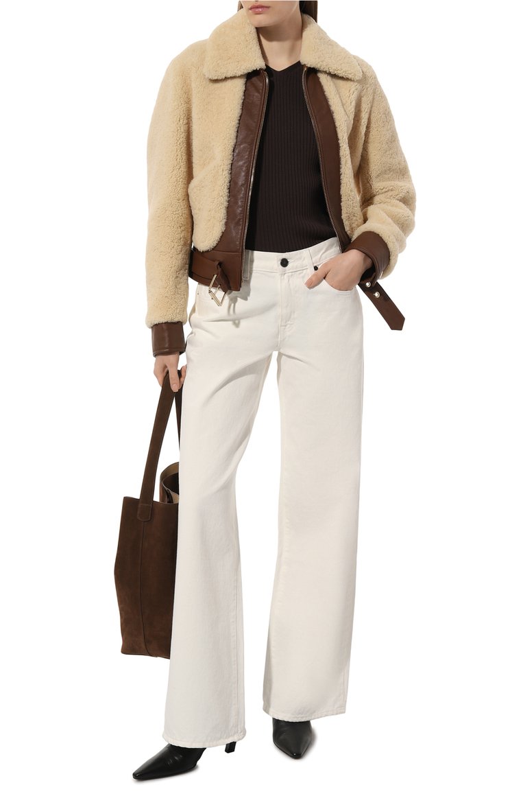 Кожаная куртка с меховой отделкой CHLOÉ, арт. CHC23ACV05/204, фото 1