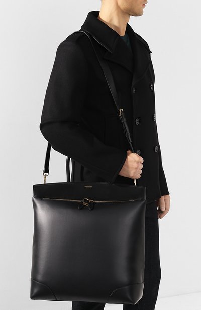 Кожаная сумка-тоут society BURBERRY, арт. 8020970, фото 5