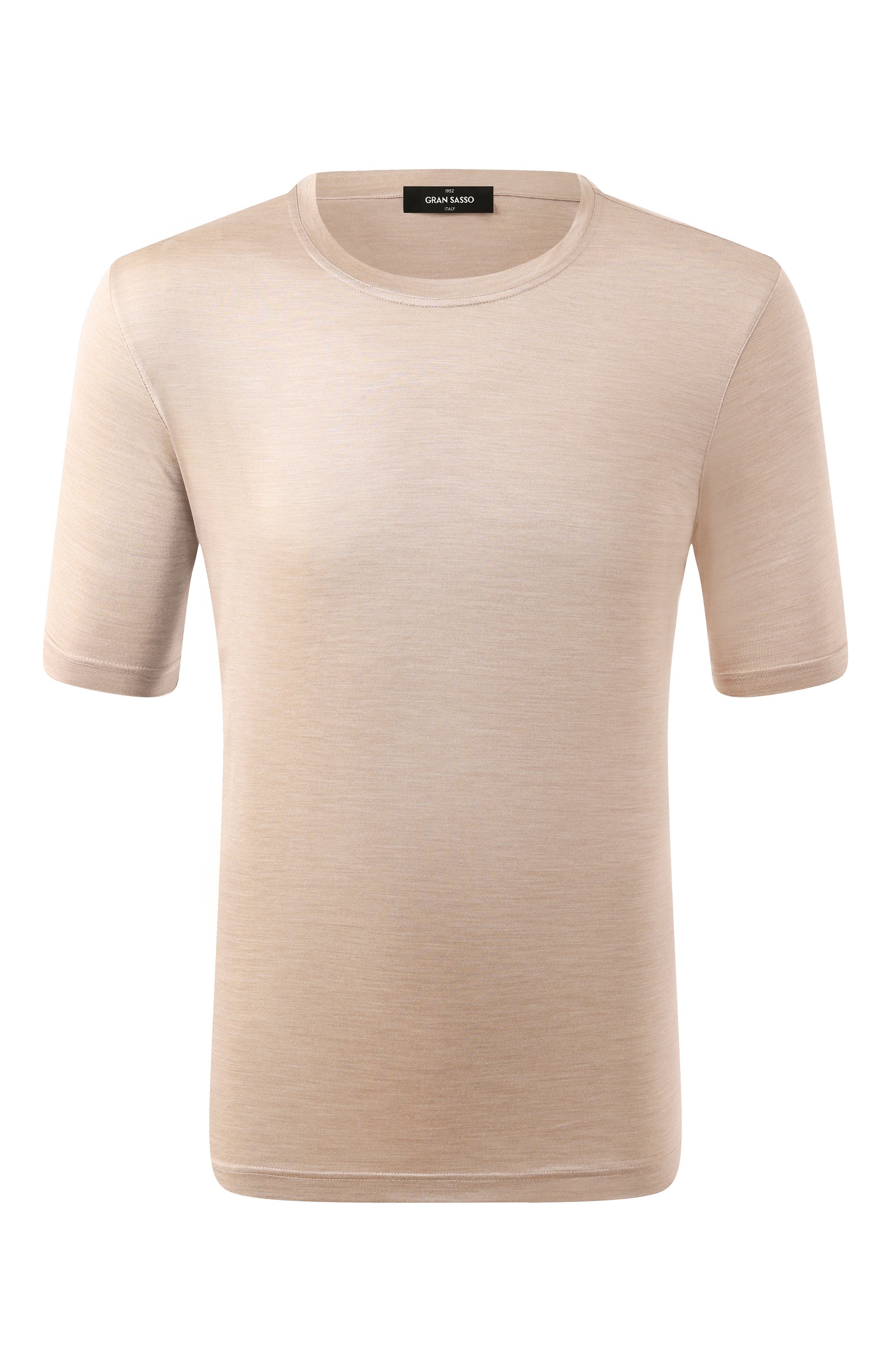 Шелковая футболка GRAN SASSO бежевого цвета по цене 28100 руб., арт. 60133/78311, фото 1 Шелковая футболка GRAN SASSO, арт. 60133/78311, фото 1