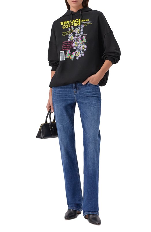 Хлопковое худи Versace Jeans Couture 79HAIB03/CFB00 Чёрный  79HAIB03/CFB00 Фото 2