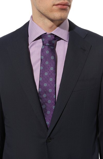 Шелковый галстук CANALI фиолетового цвета по цене 17600 руб., арт. 18/HJ03661, фото 2 Шелковый галстук CANALI, арт. 18/HJ03661, фото 2