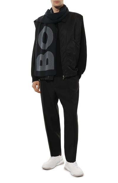 Шарф из хлопка и шерсти BOSS, арт. 50495328, фото 2