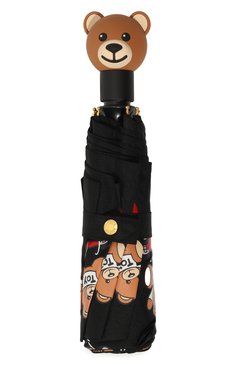 Женский складной зонт MOSCHINO черного цвета, арт. 8340 0PENCL0SE | Фото 4 (Материал сплава: Проставлено; Материал: Металл, Синтетический материал, Текстиль; Нос: Не проставлено)