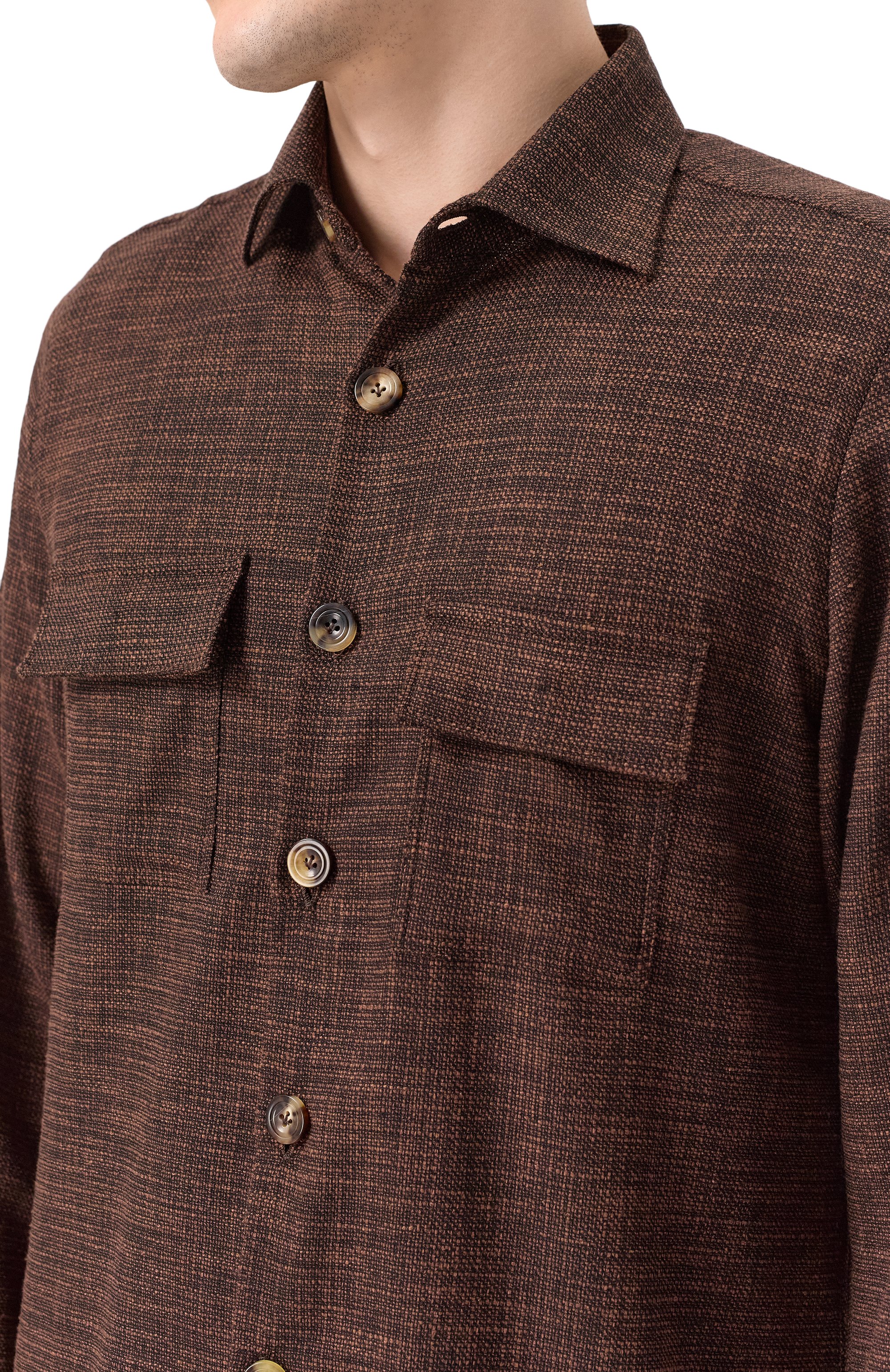 Рубашка из шерсти и шелка KITON, арт. UMC016K0617E12, фото 5