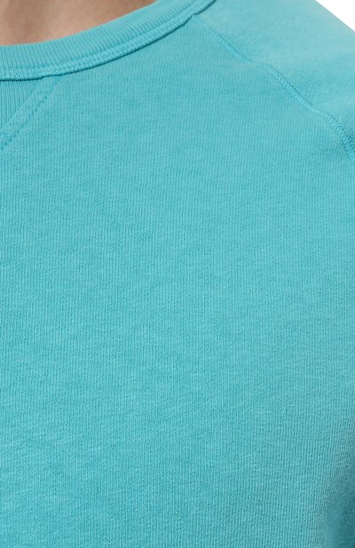 Хлопковый свитшот STONE ISLAND бирюзового цвета по цене 37250 руб., арт. 781566360V0142, фото 5 Хлопковый свитшот STONE ISLAND, арт. 781566360V0142, фото 5