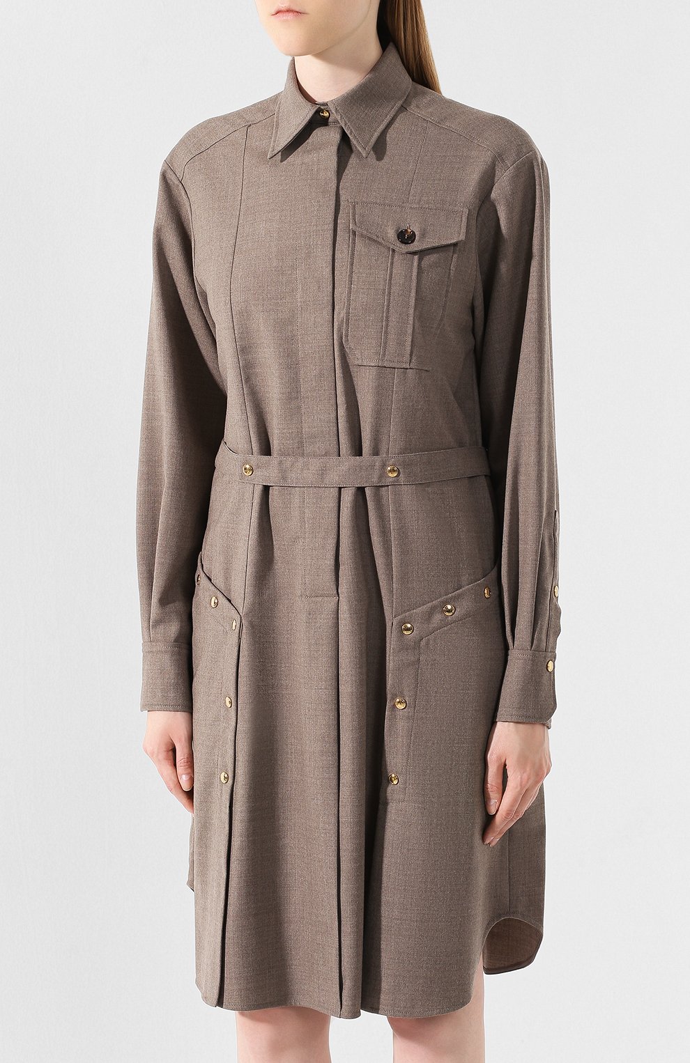 Шерстяное платье-рубашка CHLOÉ, арт. CHC19AR098165, фото 3
