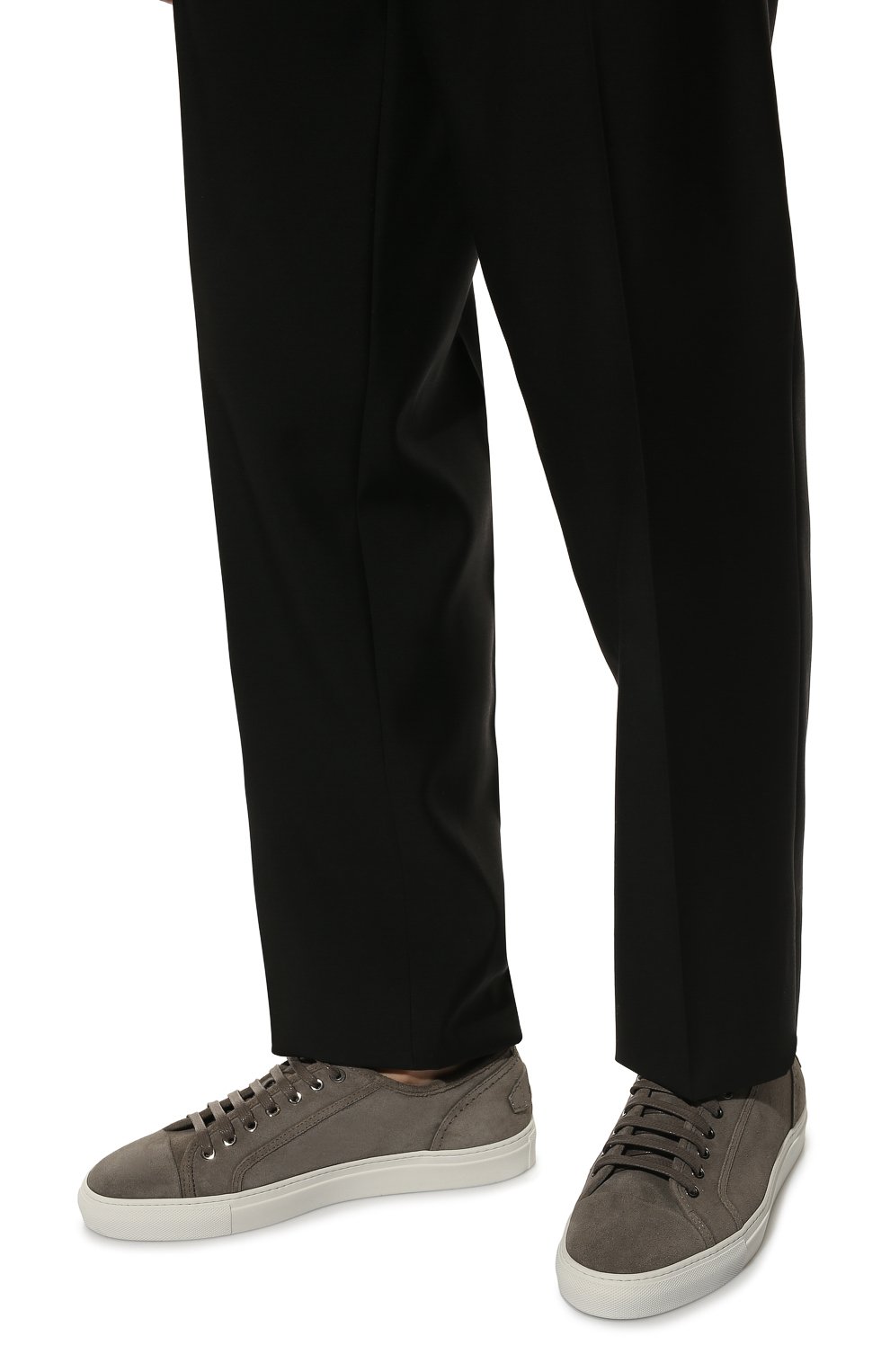 Замшевые кеды tennis BRIONI серого цвета по цене 87600 руб., арт. QHL80L/P1704, фото 3 Замшевые кеды tennis BRIONI, арт. QHL80L/P1704, фото 3