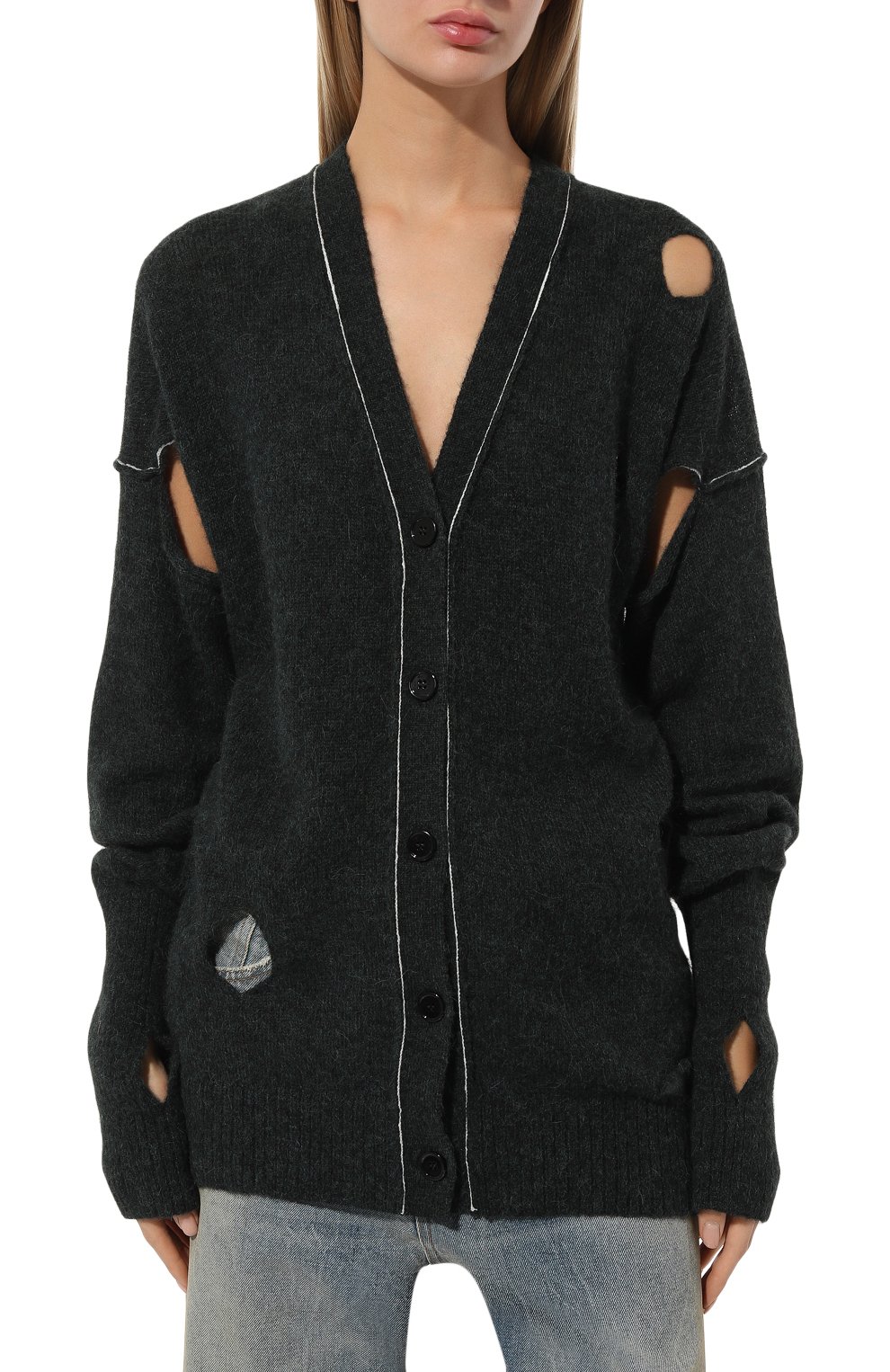 Кардиган из шерсти и хлопка MM6, арт. S52HP0010/S18289, фото 3