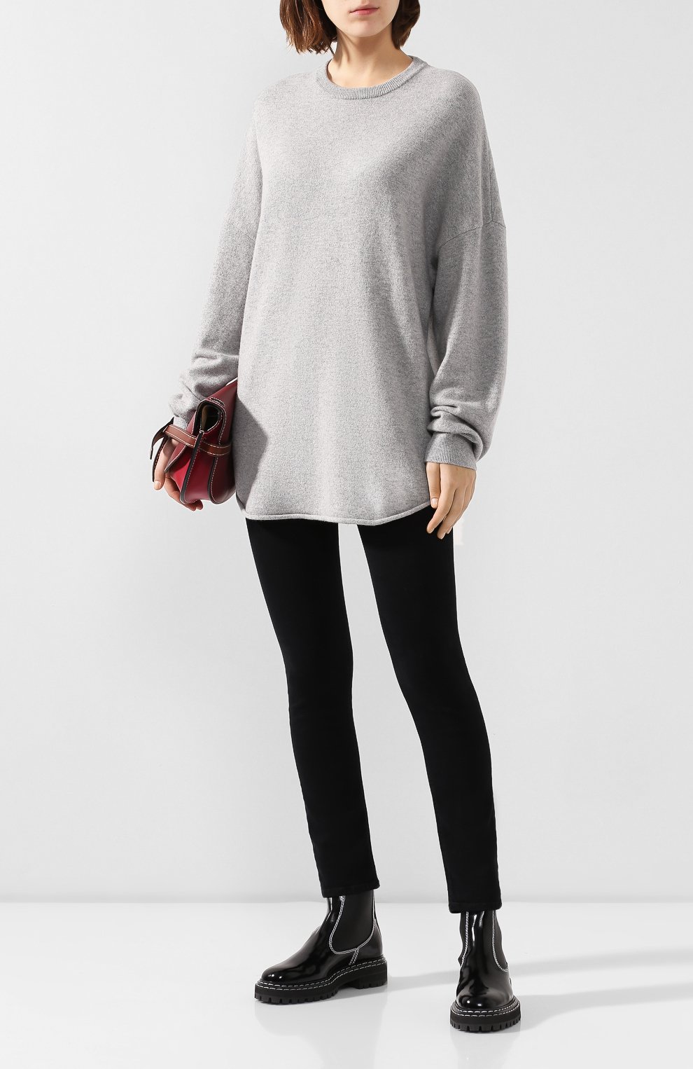 Кашемировый свитер EXTREME CASHMERE серого цвета по цене 37150 руб., арт. 102/HERE, фото 2 Кашемировый свитер EXTREME CASHMERE, арт. 102/HERE, фото 2