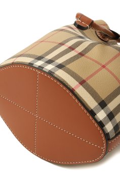 Женская сумка bucket mini BURBERRY бежевого цвета, арт. 8100486 | Фото 3 (Драгоценные камни: Проставлено; Ремень/цепочка: На ремешке; Материал: Текстиль, Экокожа; Размер: mini; Материал сплава: Проставлено)