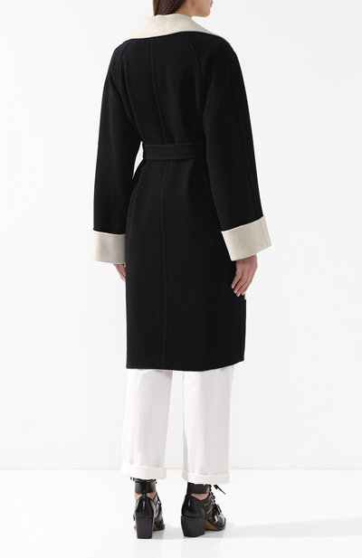 Шерстяное пальто HELMUT LANG черно-белого цвета по цене 106500 руб., арт. I09HW402, фото 4 Шерстяное пальто HELMUT LANG, арт. I09HW402, фото 4