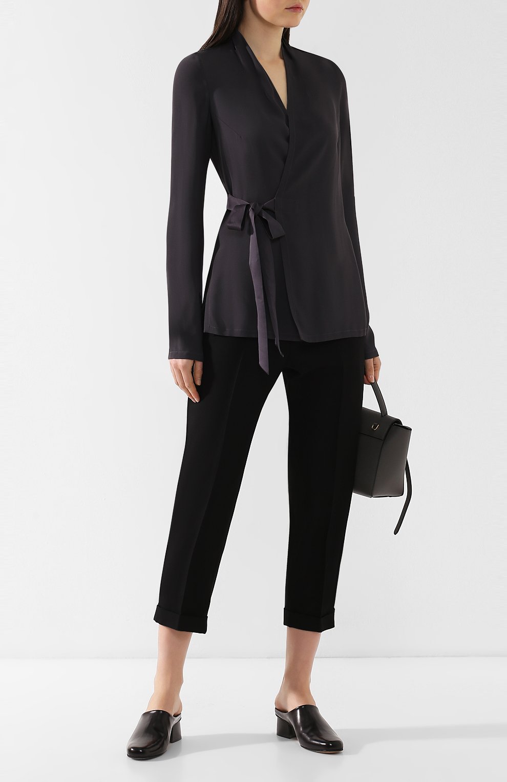 Блузка из вискозы RICK OWENS темно-серого цвета по цене 55350 руб., арт. RP19S6214/Y, фото 2 Блузка из вискозы RICK OWENS, арт. RP19S6214/Y, фото 2