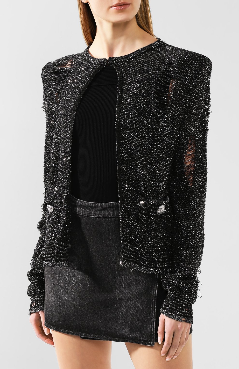 Кардиган BALMAIN черного цвета по цене 199500 руб., арт. TF17531/K019, фото 3 Кардиган BALMAIN, арт. TF17531/K019, фото 3