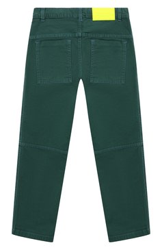 Детские хлопковые брюки MARC JACOBS (THE) зеленого цвета, арт. W24296/6A-12A | Фото 2 (Материал сплава: Проставлено; Материал внешний: Хлопок; Нос: Не проставлено; Случай: Повседневный)