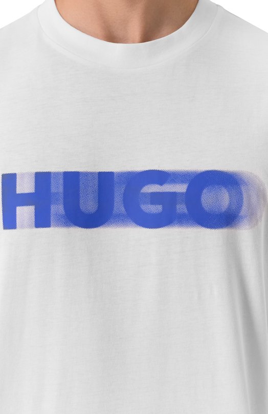 Хлопковая футболка HUGO Blue 50543493 Белый  50543493 Фото 5