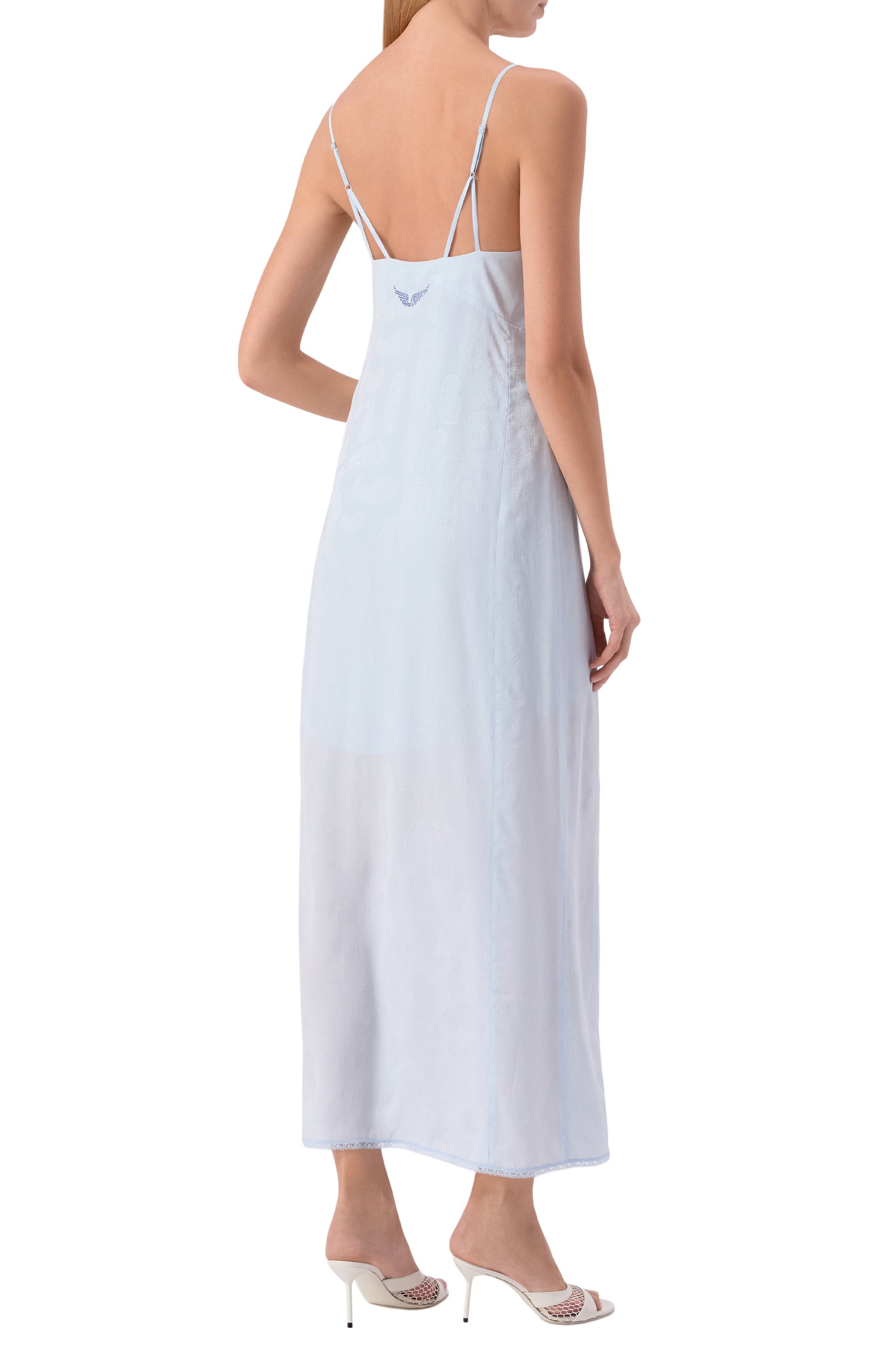 Шелковое платье ZADIG AND VOLTAIRE голубого цвета по цене 66050 руб., арт. WWDR02660, фото 3 Шелковое платье ZADIG AND VOLTAIRE, арт. WWDR02660, фото 3