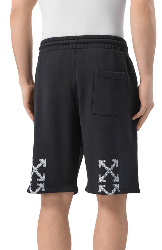 Хлопковые шорты Off-White 0MCI013S26FLE001 Чёрный  0MCI013S26FLE001 Фото 4
