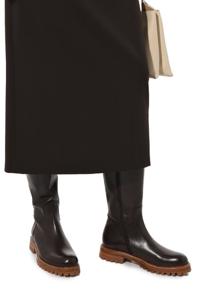 Кожаные сапоги KITON темно-коричневого цвета по цене 103000 руб., арт. D56809NX0602, фото 3 Кожаные сапоги KITON, арт. D56809NX0602, фото 3