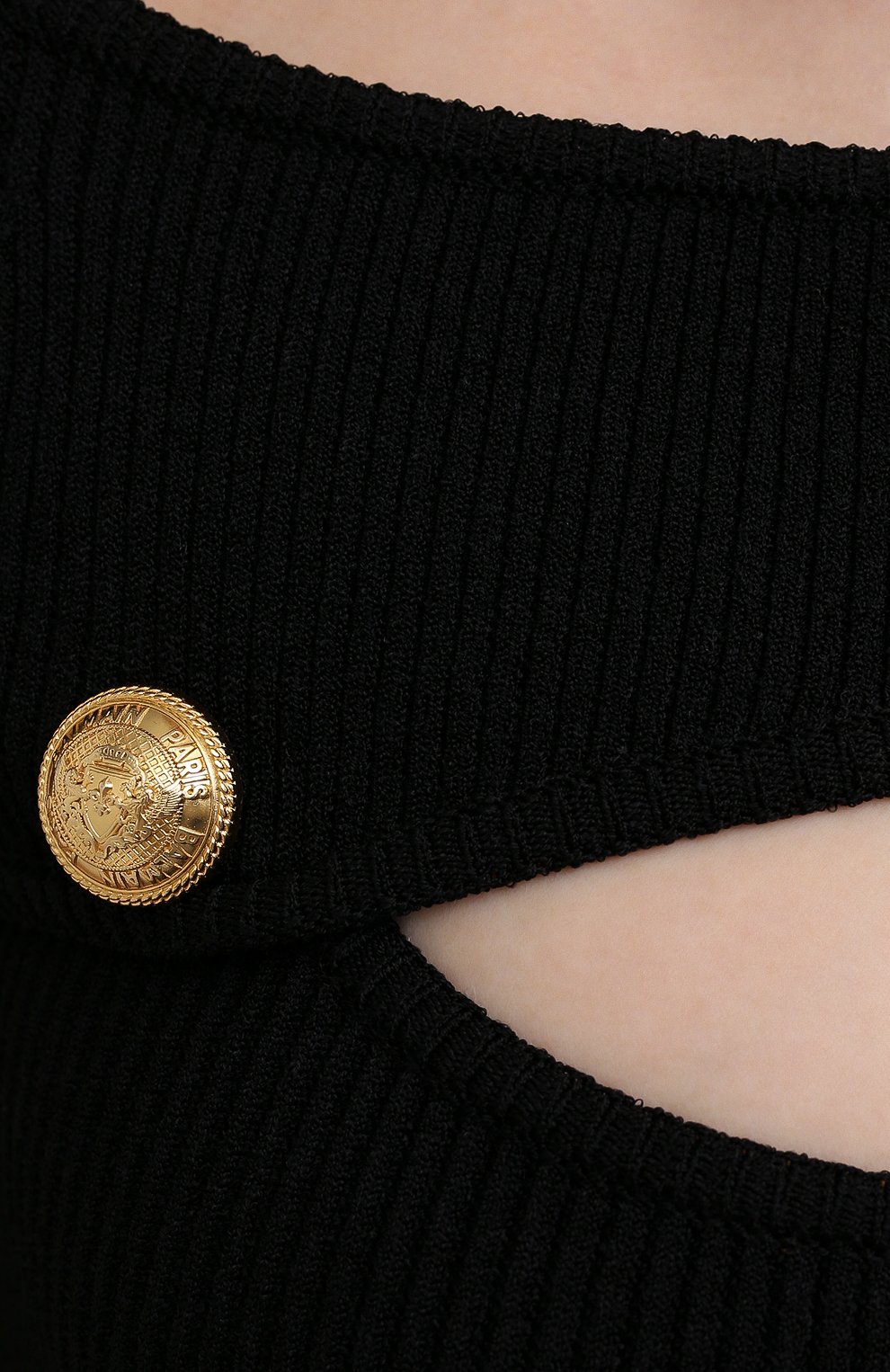 Платье из вискозы BALMAIN черного цвета по цене 190500 руб., арт. VF0RK000/K211, фото 5 Платье из вискозы BALMAIN, арт. VF0RK000/K211, фото 5
