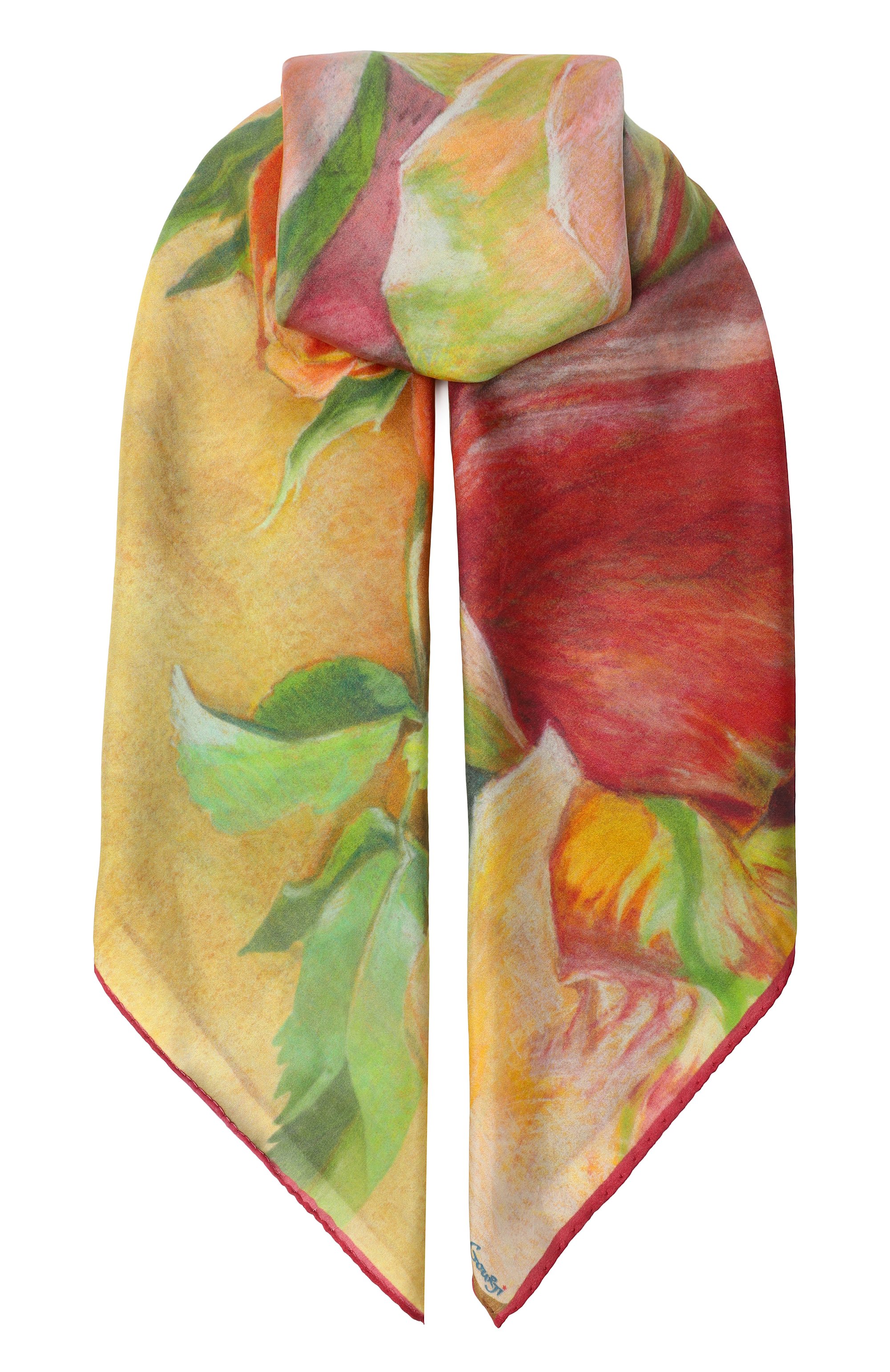 Шелковый платок розы GOURJI, арт. 91151737/5591172, фото 1