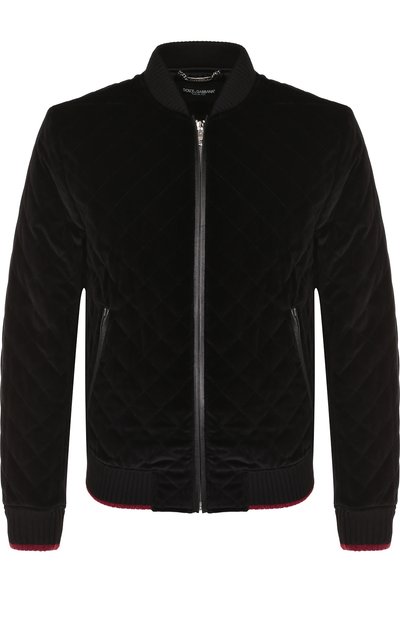 Хлопковый бомбер на молнии с контрастной отделкой DOLCE & GABBANA, арт. G9LN0T/FUVG7, фото 1