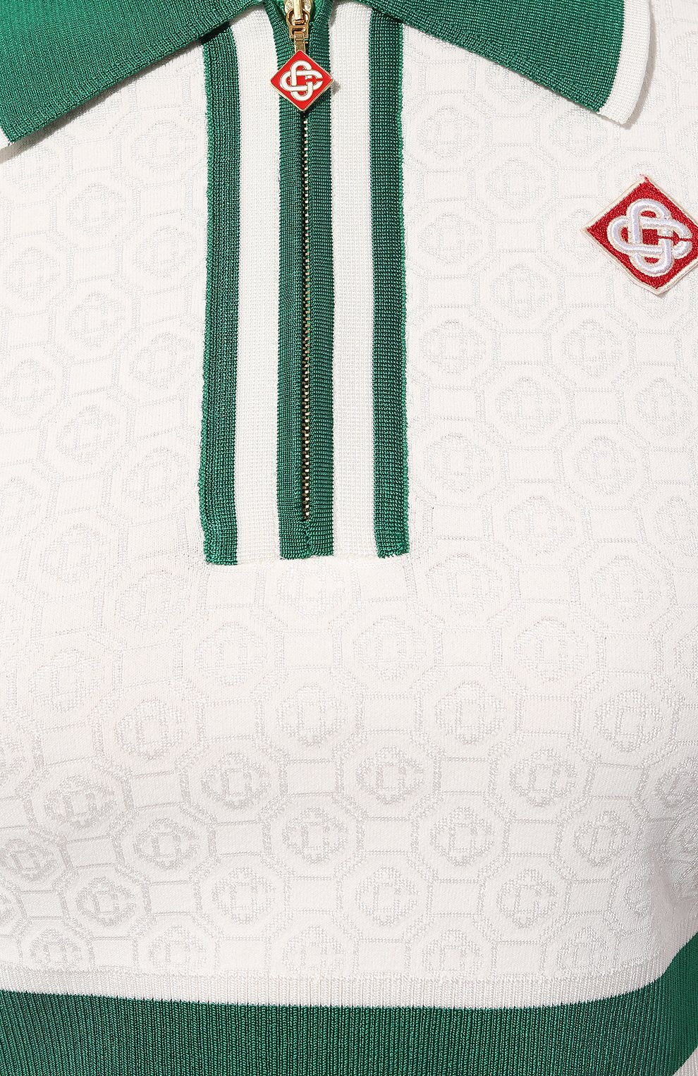 Поло из вискозы CASABLANCA белого цвета по цене 54100 руб., арт. WPS24-KW-589-01, фото 5 Поло из вискозы CASABLANCA, арт. WPS24-KW-589-01, фото 5