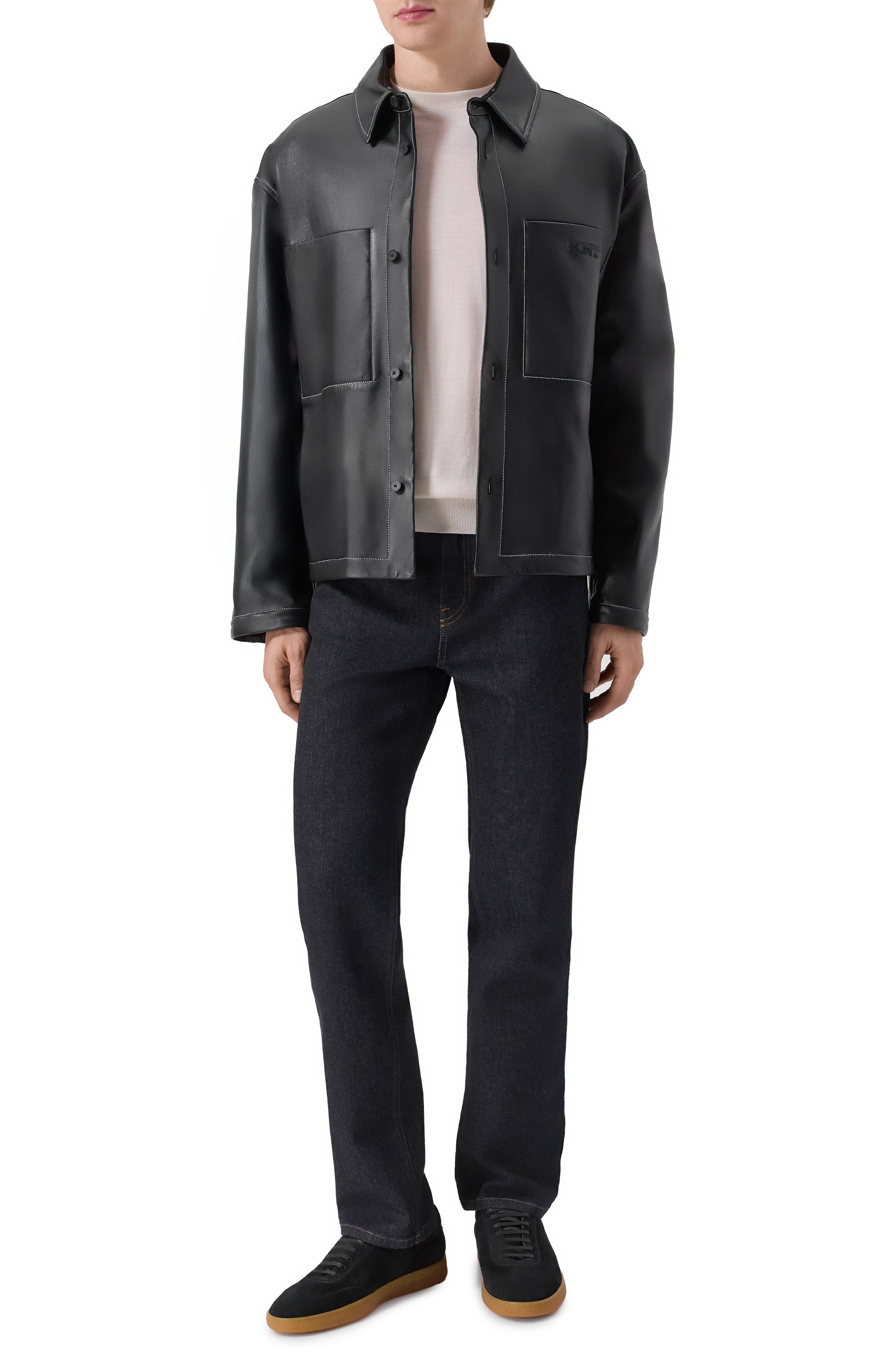 Кожаная куртка-рубашка KITON черного цвета по цене 599000 руб., арт. UGK119MK0280H01, фото 2 Кожаная куртка-рубашка KITON, арт. UGK119MK0280H01, фото 2