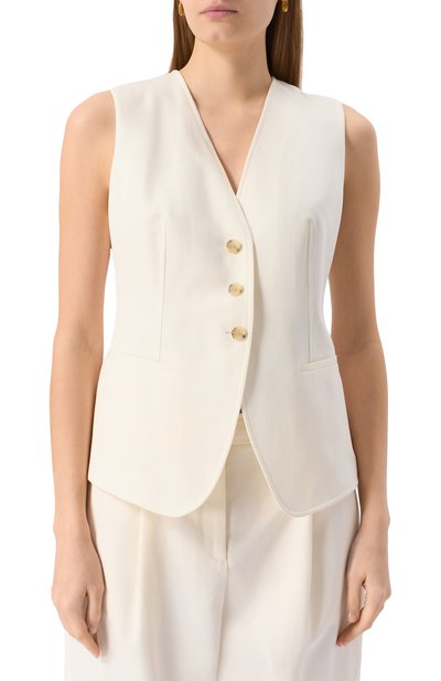 Жилет из хлопка и лиоцелла BOSS ORANGE кремового цвета по цене 27500 руб., арт. 50546216, фото 3 Жилет из хлопка и лиоцелла BOSS ORANGE, арт. 50546216, фото 3