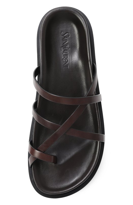 Кожаные шлепанцы Mathis Saint Laurent 825317/DWE00 Коричневый  825317/DWE00 Фото 6