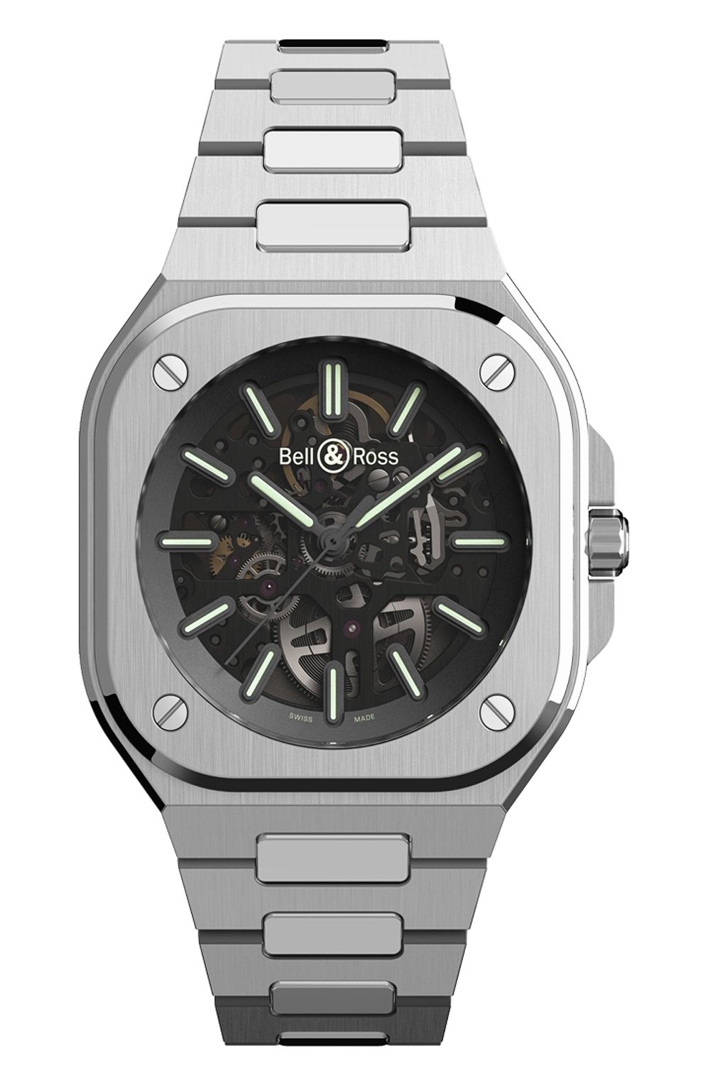 Часы br 05 skeleton nightlum BELL AND ROSS, арт. BR05A-BL-SK-ST/SST, фото 1
