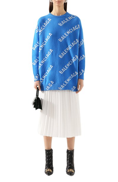 Шерстяной свитер BALENCIAGA голубого цвета по цене 120000 руб., арт. 620983/T1567, фото 2 Шерстяной свитер BALENCIAGA, арт. 620983/T1567, фото 2