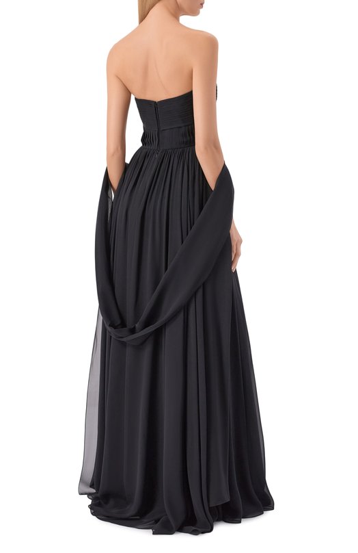 Шелковое платье Elie Saab D0995AR26/SI001 Чёрный  D0995AR26/SI001 Фото 3