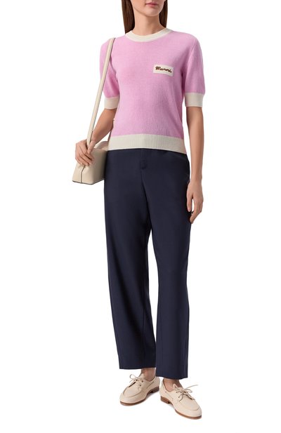 Шерстяной пуловер MARNI розового цвета по цене 79650 руб., арт. GCMD0644EQ/UFH602, фото 2 Шерстяной пуловер MARNI, арт. GCMD0644EQ/UFH602, фото 2